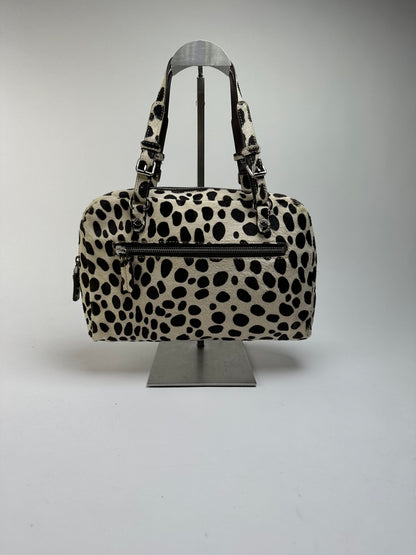 Vintage Marni Structured Hair-On-Hide Top-Handle Bag Cream Black