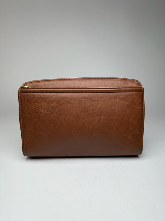 Vintage Balenciaga Leather Clutch/Cosmetic Bag brown