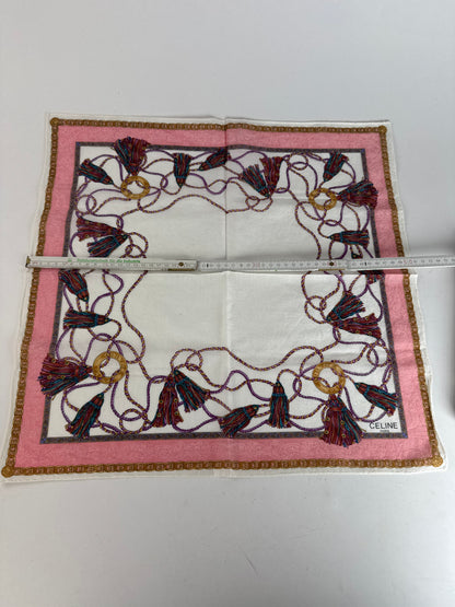 Vintage Celine Scarf White pink