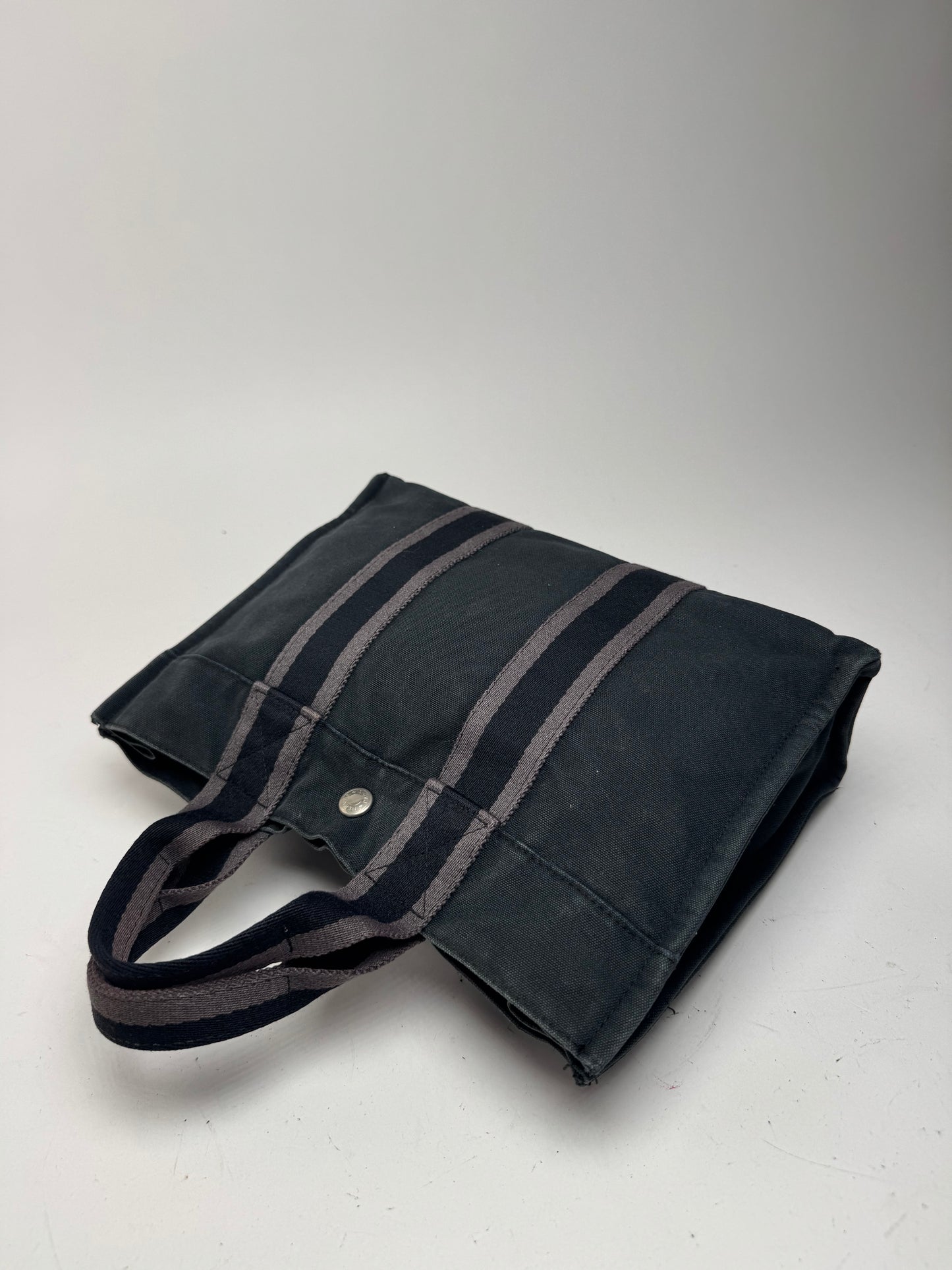 Sac cabas vintage Hermès Mini en toile noire