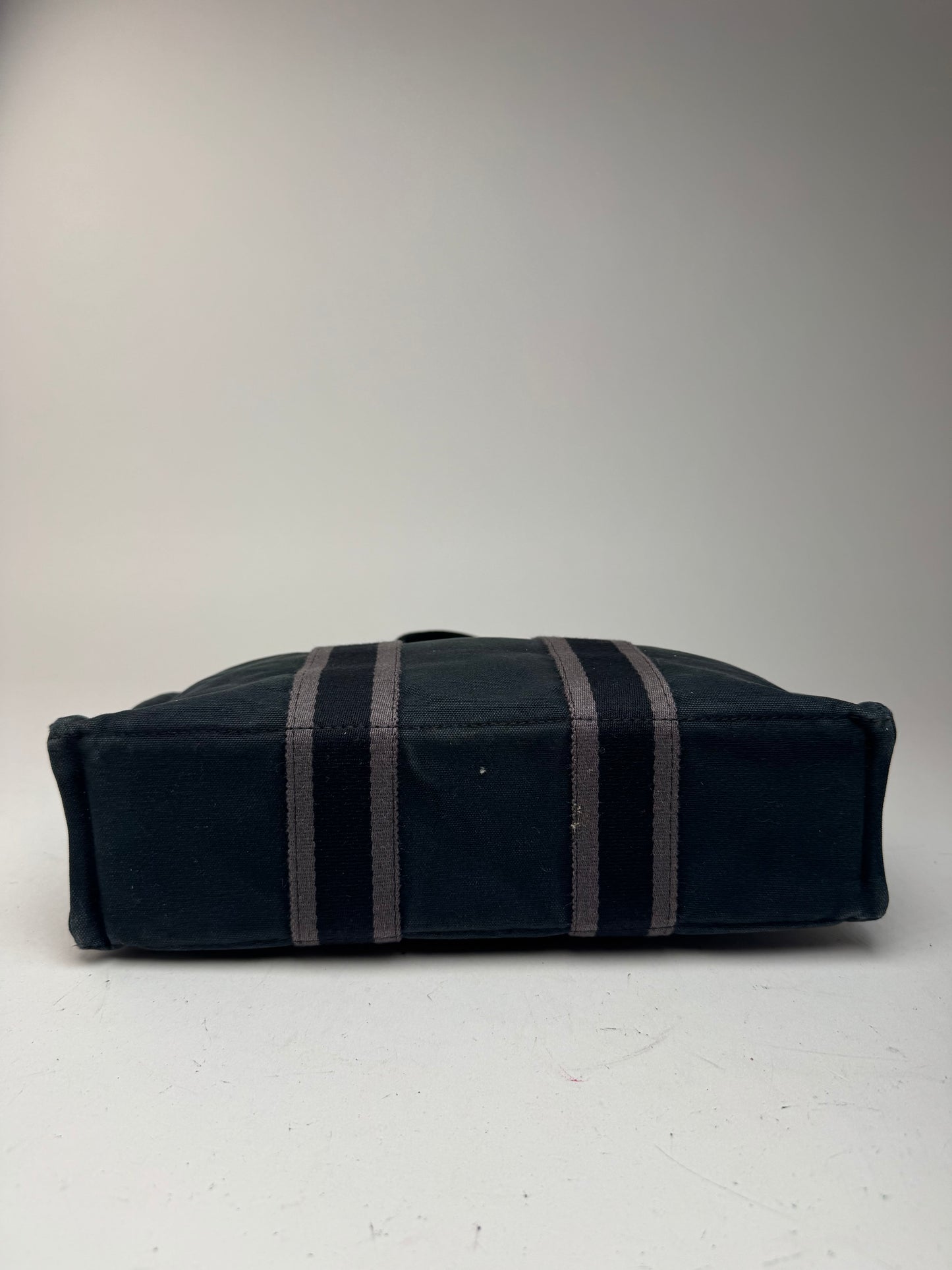 Sac cabas vintage Hermès Mini en toile noire