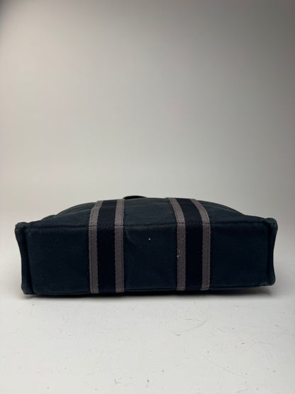 Sac cabas vintage Hermès Mini en toile noire