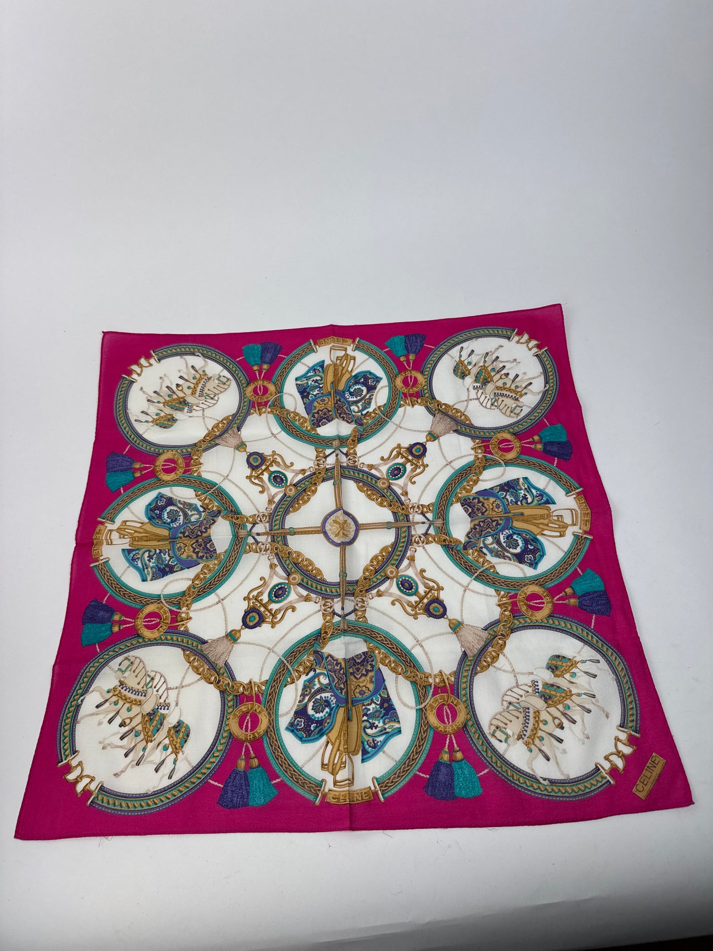 Vintage Celine Baroque Scarf red