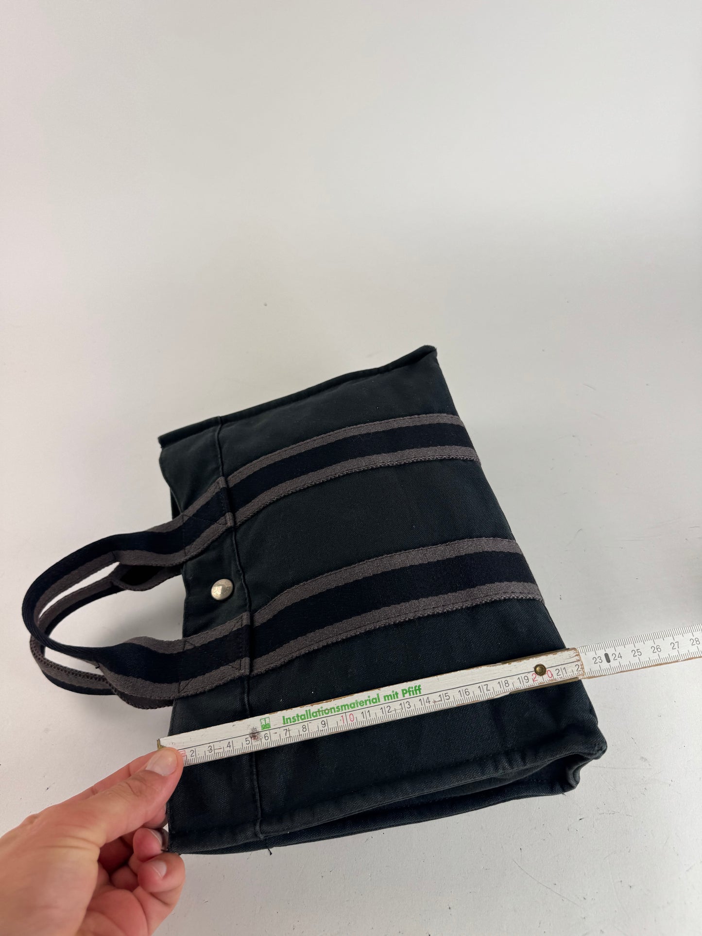 Sac cabas vintage Hermès Mini en toile noire