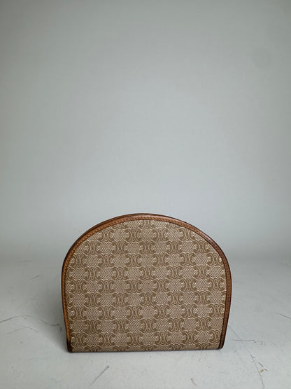 Vintage Celine Canvas Leather Trim Wallet Beige Brown