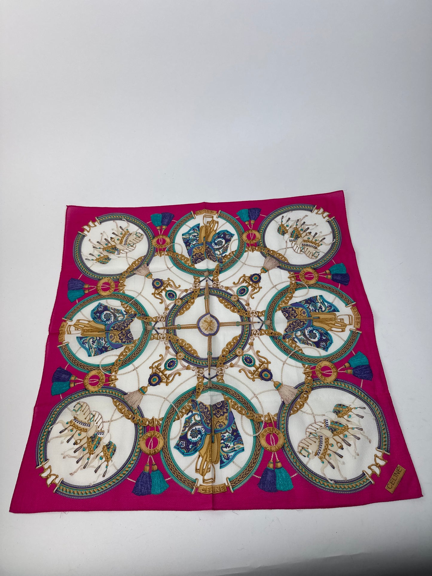 Vintage Celine Baroque Scarf red