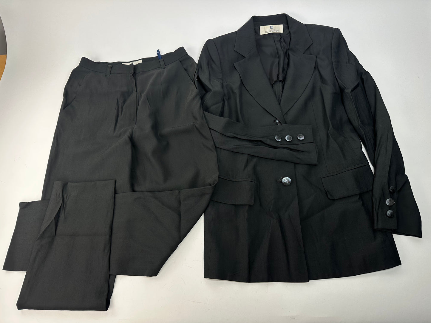 Vintage Givenchy Womens Wool Suit Black 38/M