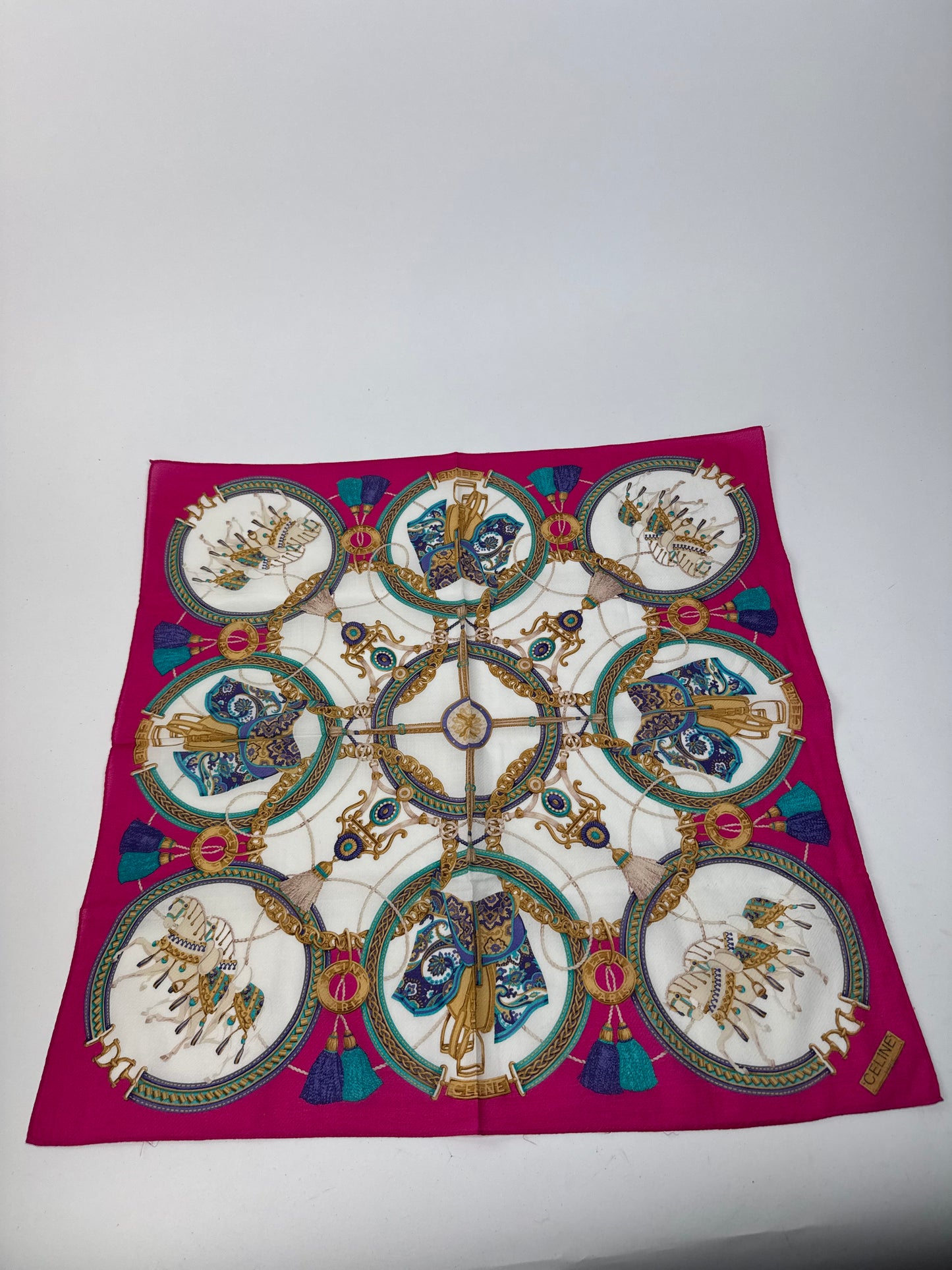 Vintage Celine Baroque Scarf red