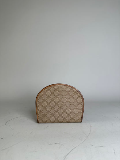 Vintage Celine Canvas Leather Trim Wallet Beige Brown