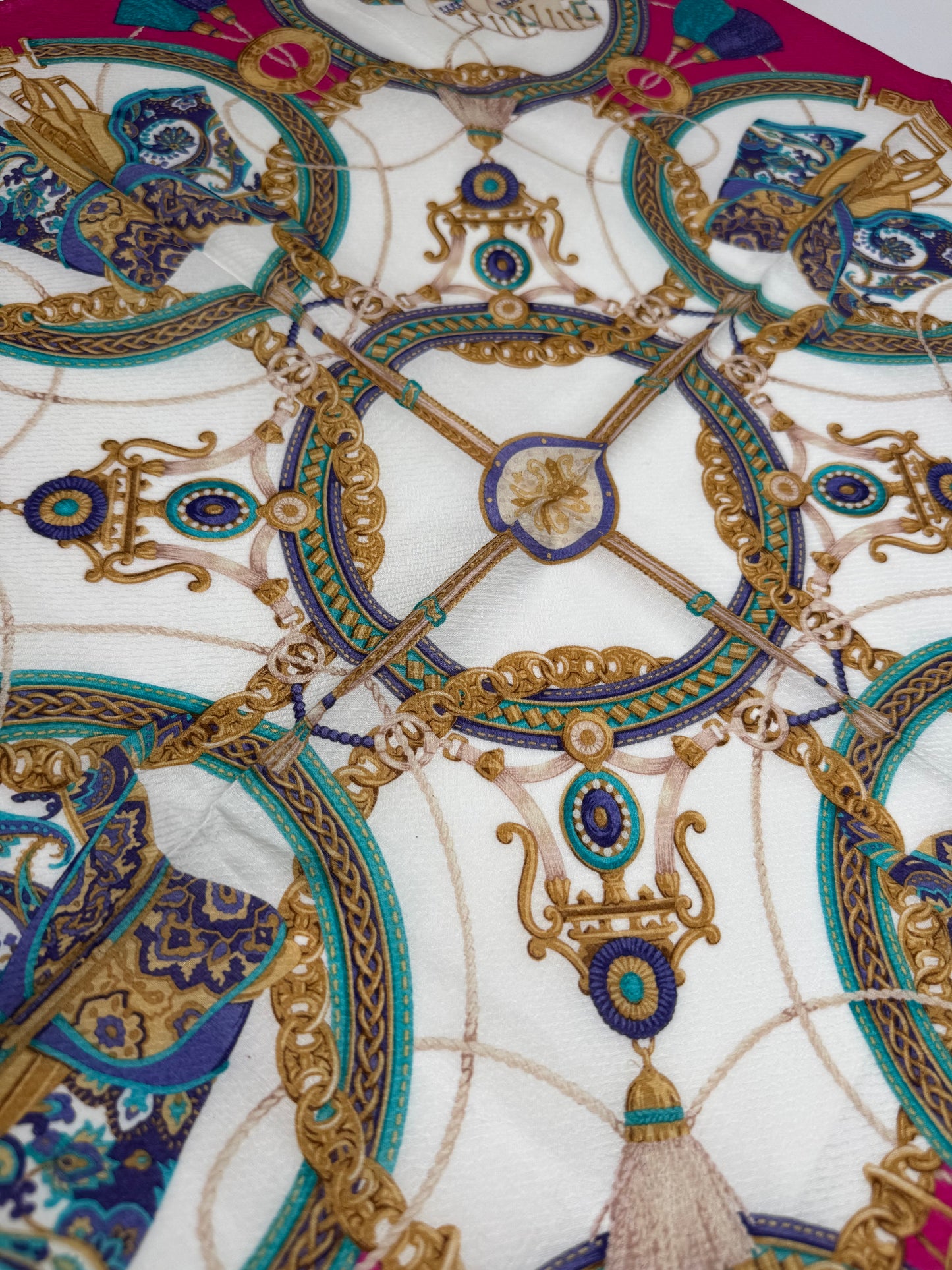 Vintage Celine Baroque Scarf red