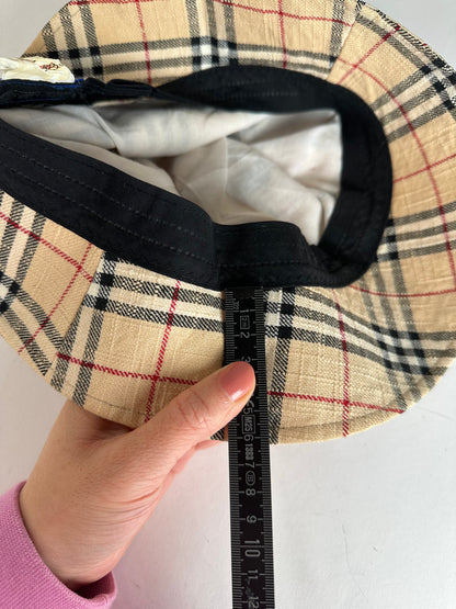 Vintage Burberry Nova Check Bucket Hat Beige M