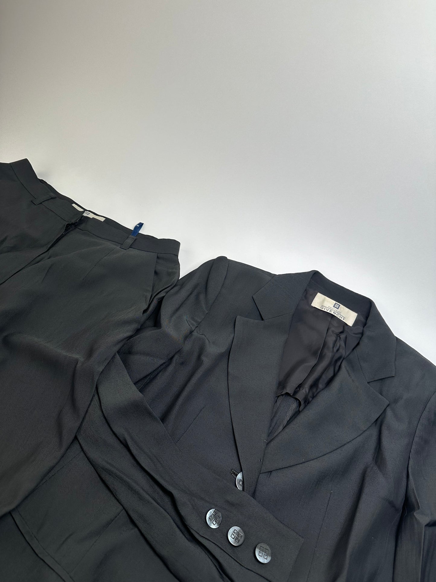 Vintage Givenchy Womens Wool Suit Black 38/M