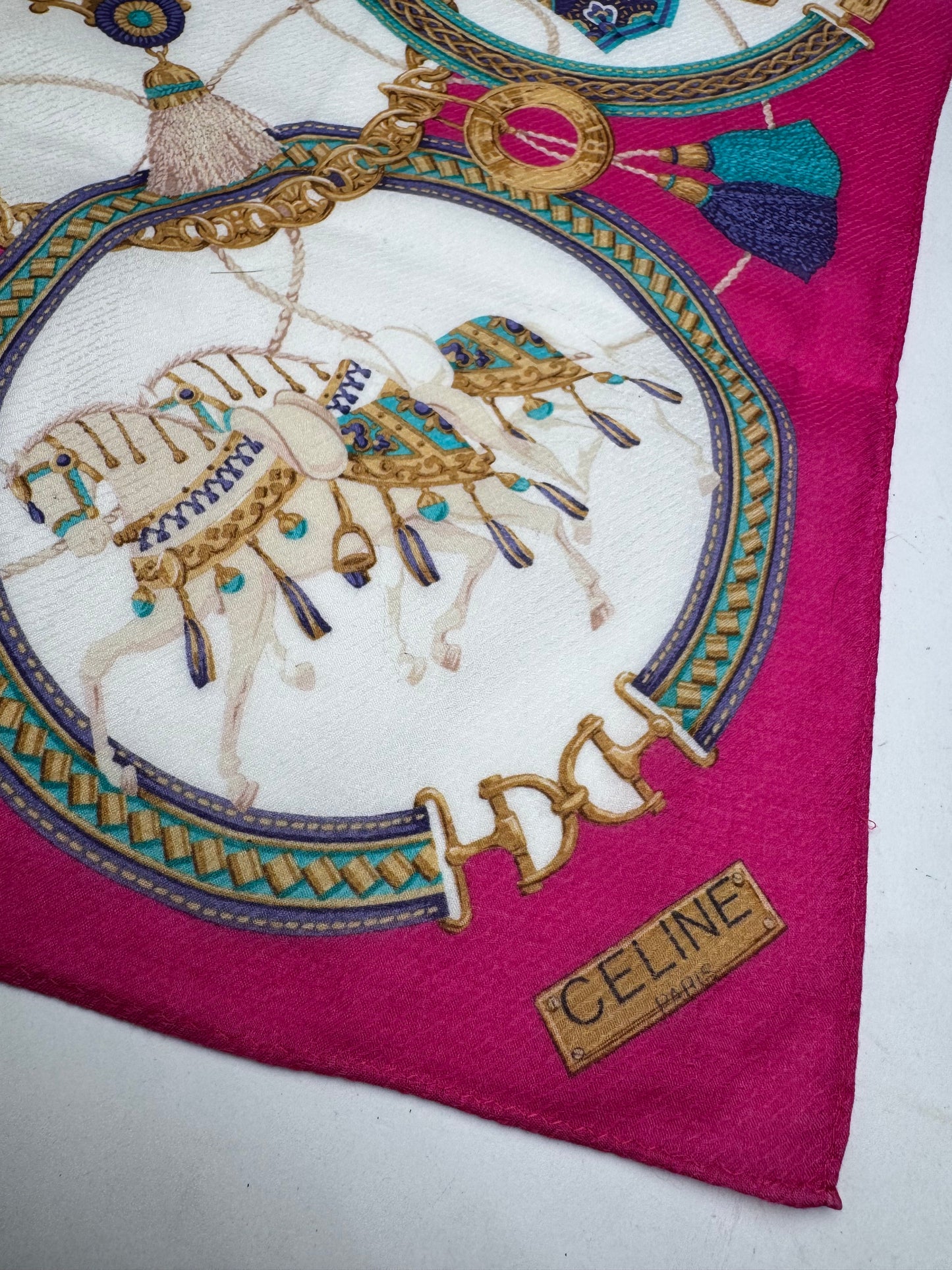 Vintage Celine Baroque Scarf red