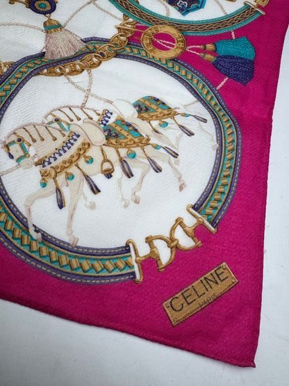 Vintage Celine Baroque Scarf red