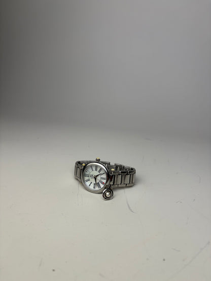 Vintage Vivienne Westwood Stainless Steel Ceramic Bracelet Watch Silver White