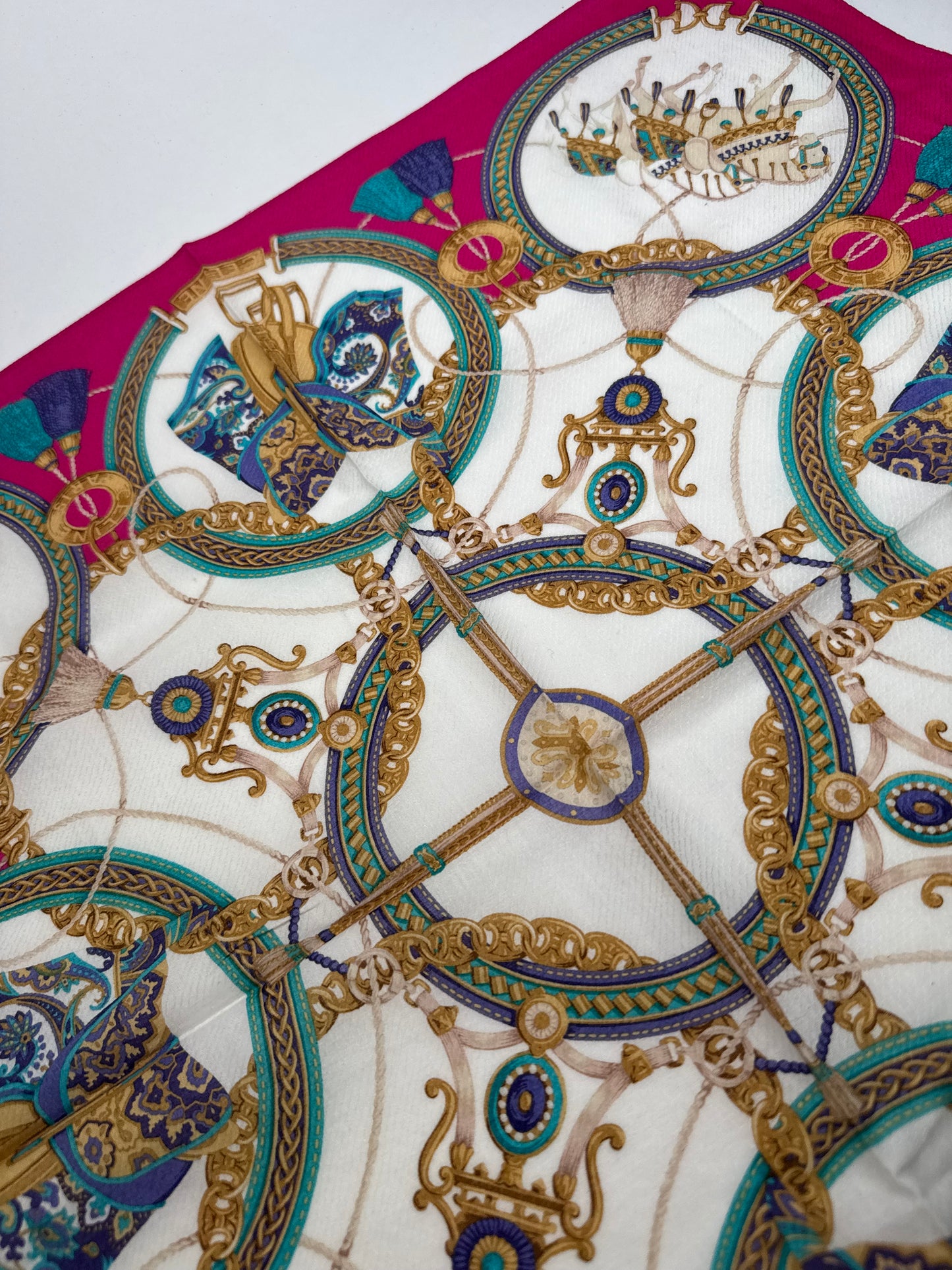 Vintage Celine Baroque Scarf red