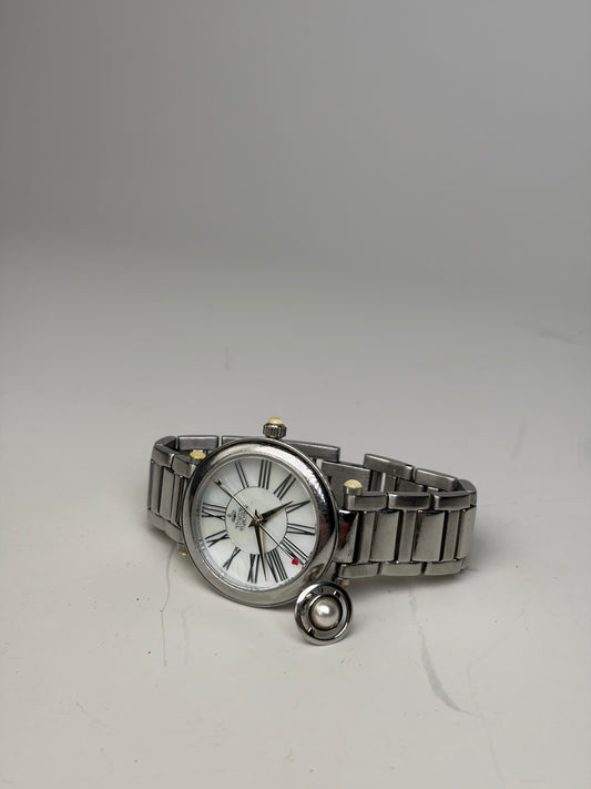Vintage Vivienne Westwood Stainless Steel Ceramic Bracelet Watch Silver White