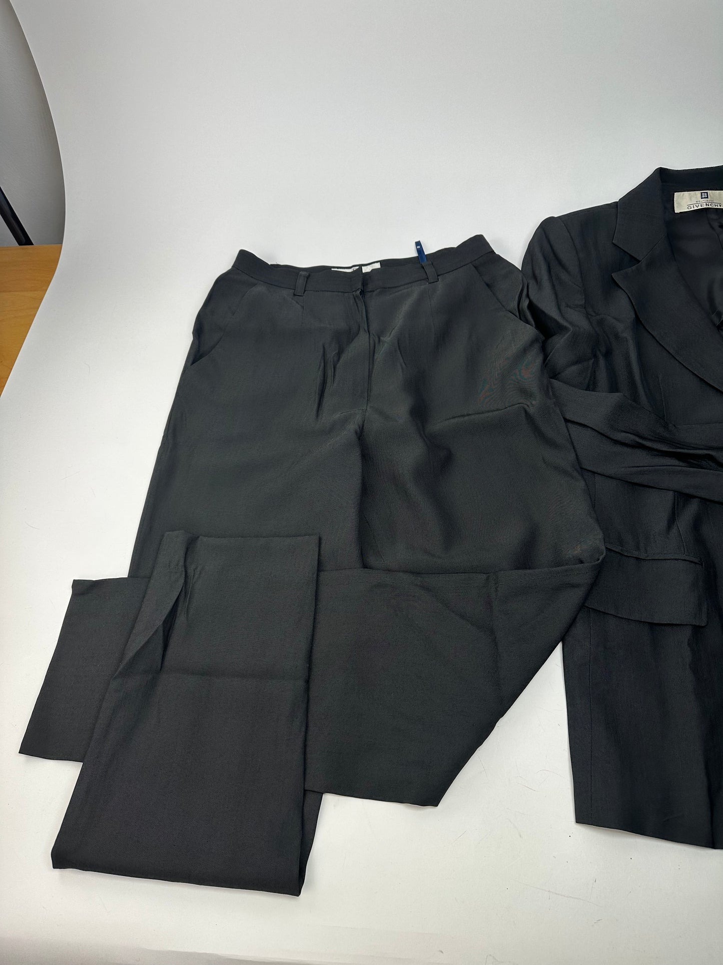 Vintage Givenchy Womens Wool Suit Black 38/M