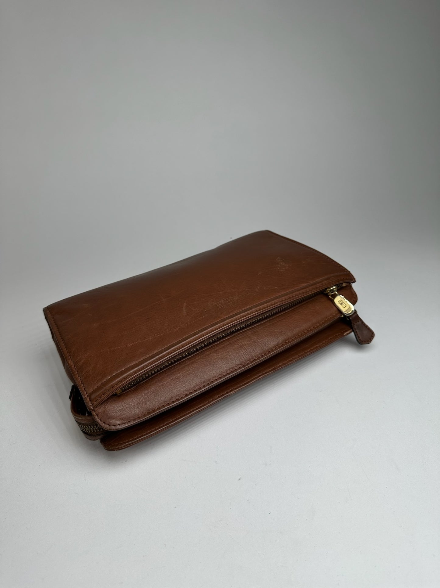 Vintage Balenciaga Leather Clutch/Cosmetic Bag brown