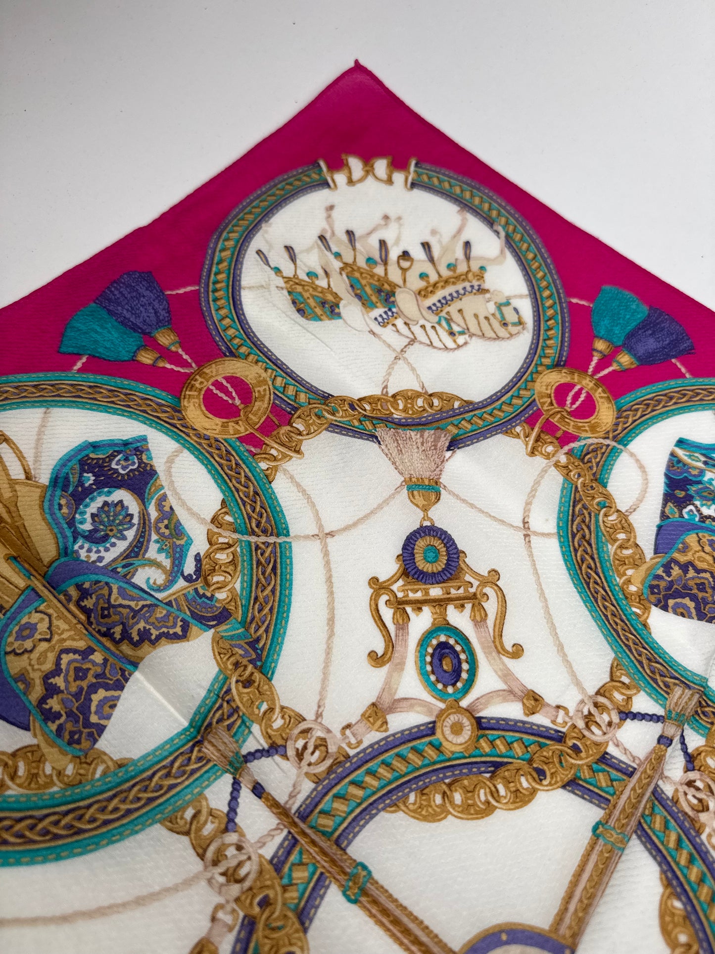 Vintage Celine Baroque Scarf red