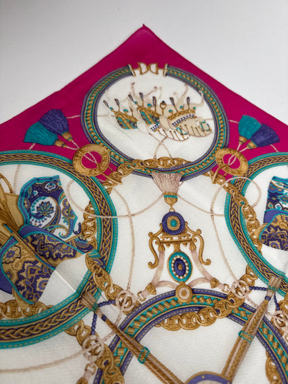 Vintage Celine Baroque Scarf red