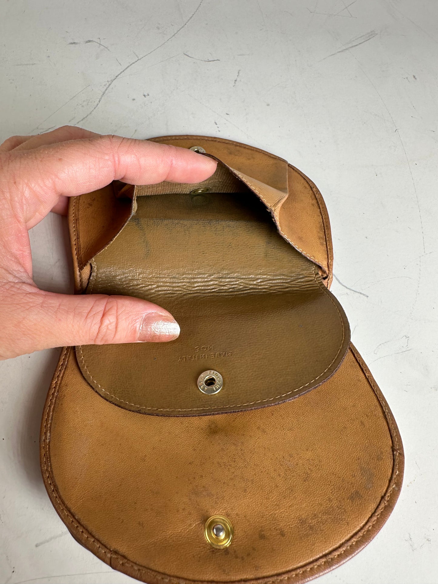 Vintage Celine Canvas Leather Trim Wallet Beige Brown