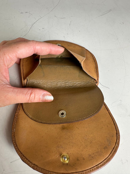 Vintage Celine Canvas Leather Trim Wallet Beige Brown