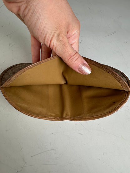 Vintage Celine Canvas Leather Trim Wallet Beige Brown