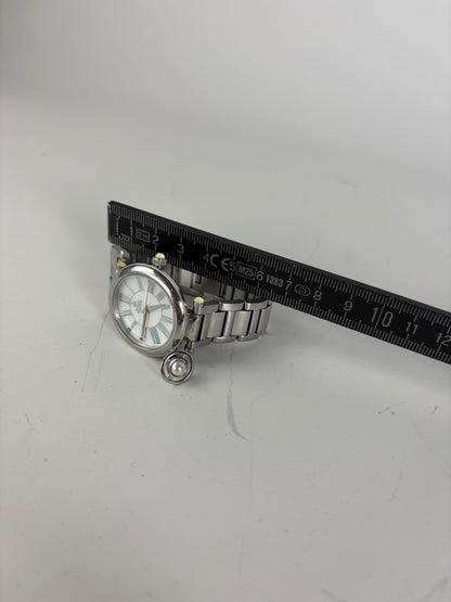 Vintage Vivienne Westwood Stainless Steel Ceramic Bracelet Watch Silver White