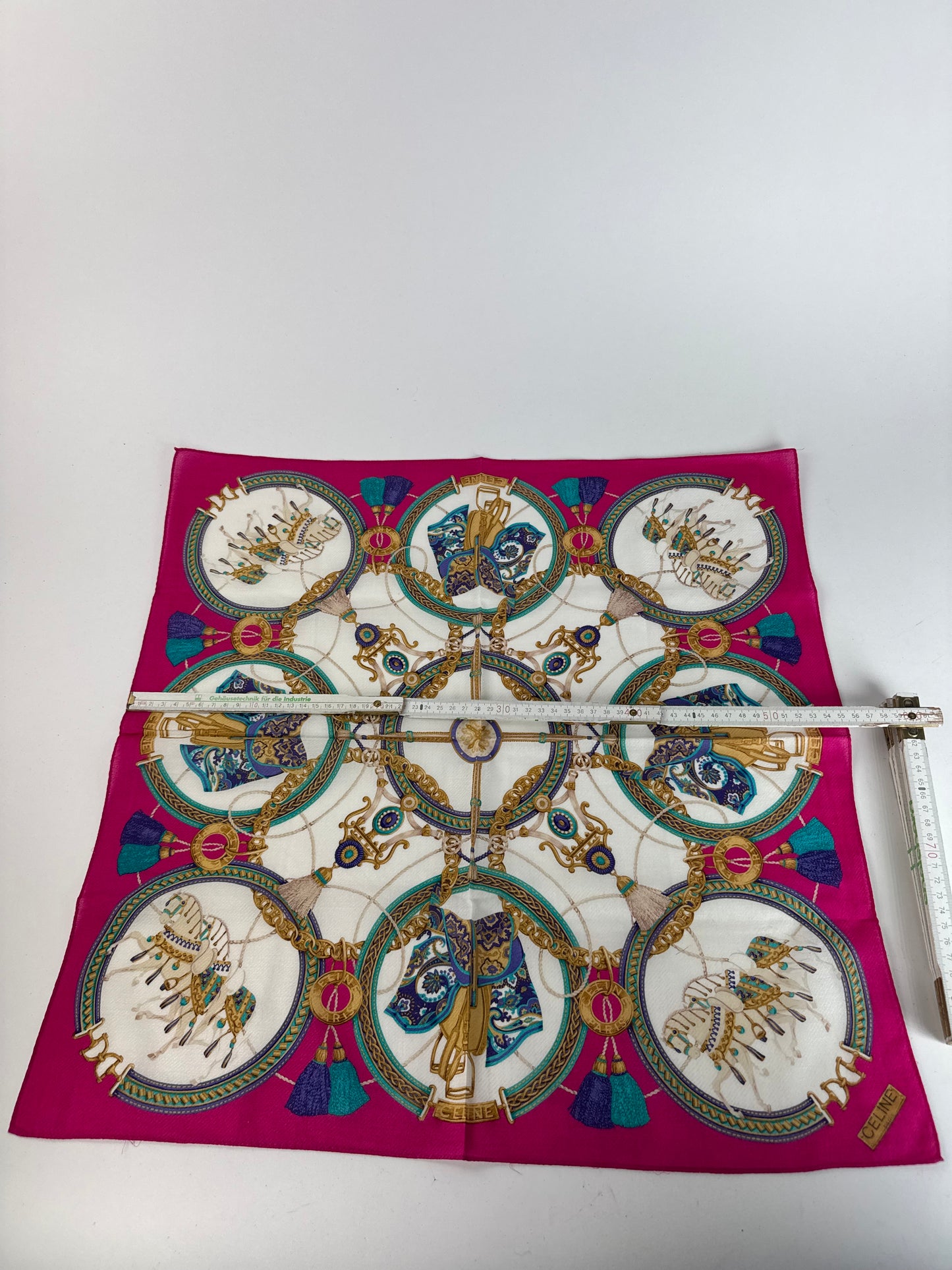 Vintage Celine Baroque Scarf red