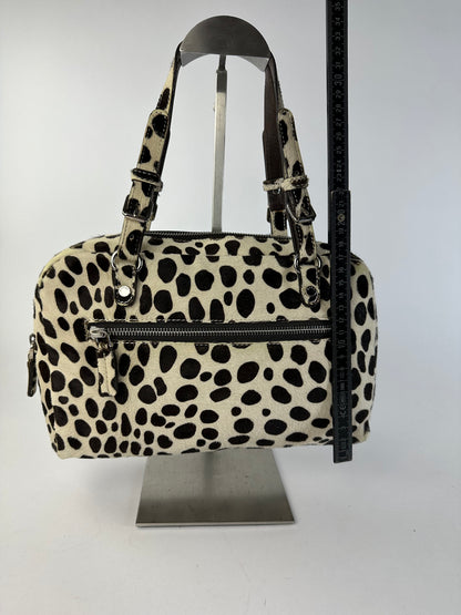 Vintage Marni Structured Hair-On-Hide Top-Handle Bag Cream Black