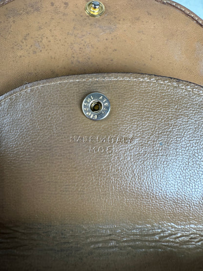 Vintage Celine Canvas Leather Trim Wallet Beige Brown
