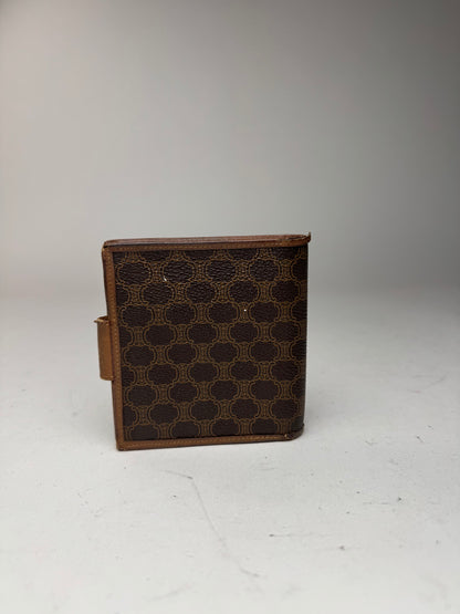 Vintage Celine Triomphe Monogram leather wallet brown