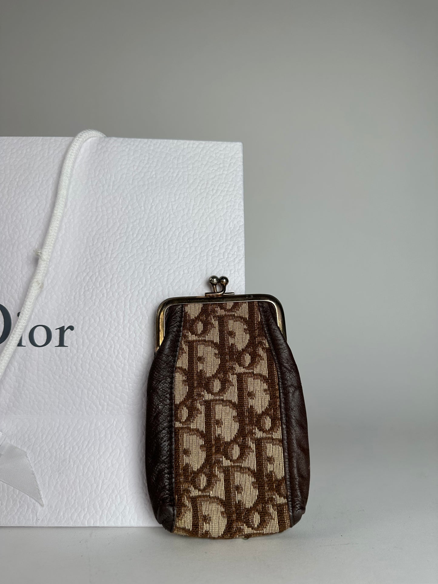 Vintage Dior Oblique Monogram Purse Beige Brown