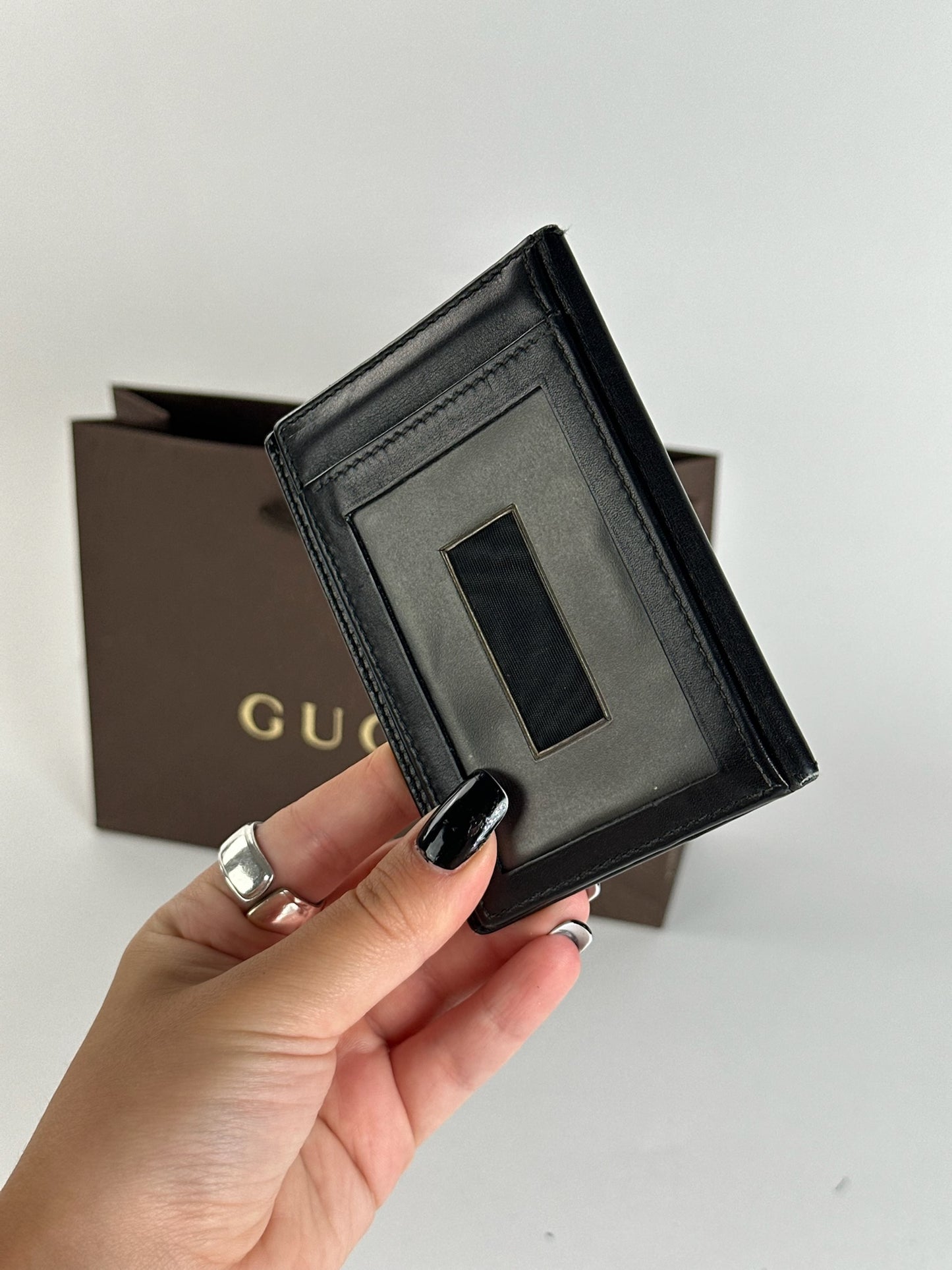 Vintage Gucci Patent Leather Card Holder black