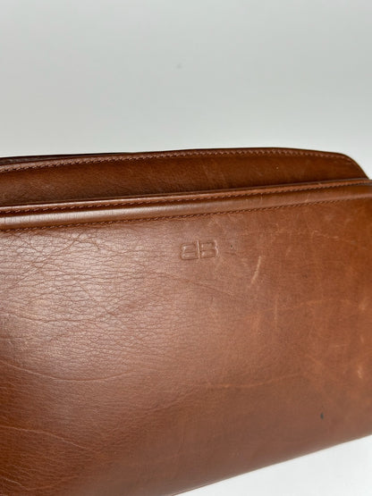 Vintage Balenciaga Leather Clutch/Cosmetic Bag brown