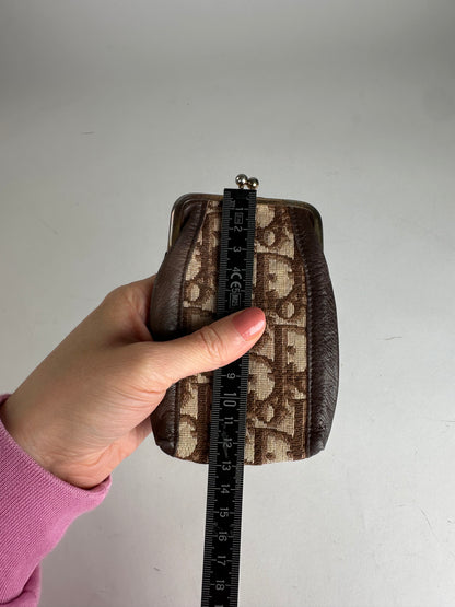 Vintage Dior Oblique Monogram Purse Beige Brown