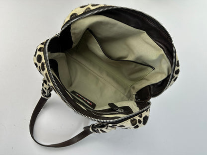 Vintage Marni Structured Hair-On-Hide Top-Handle Bag Cream Black
