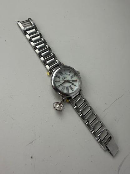 Vintage Vivienne Westwood Stainless Steel Ceramic Bracelet Watch Silver White