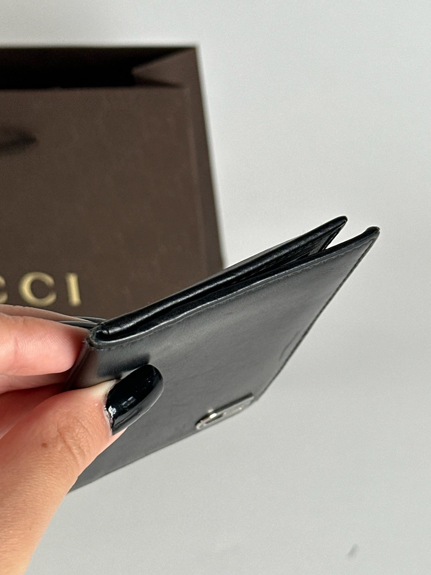 Vintage Gucci Patent Leather Card Holder black