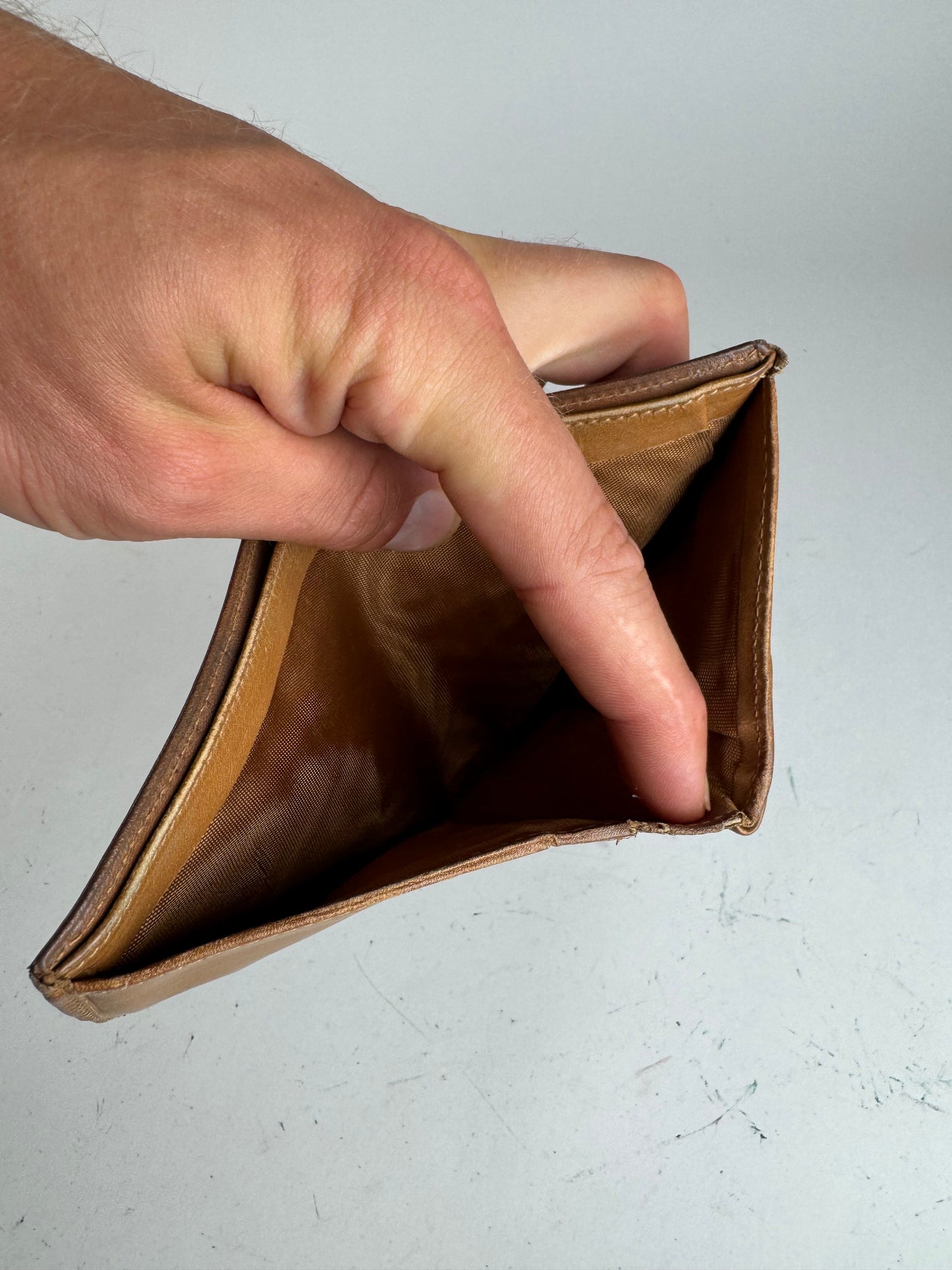 Vintage Celine Triomphe Monogram leather wallet brown