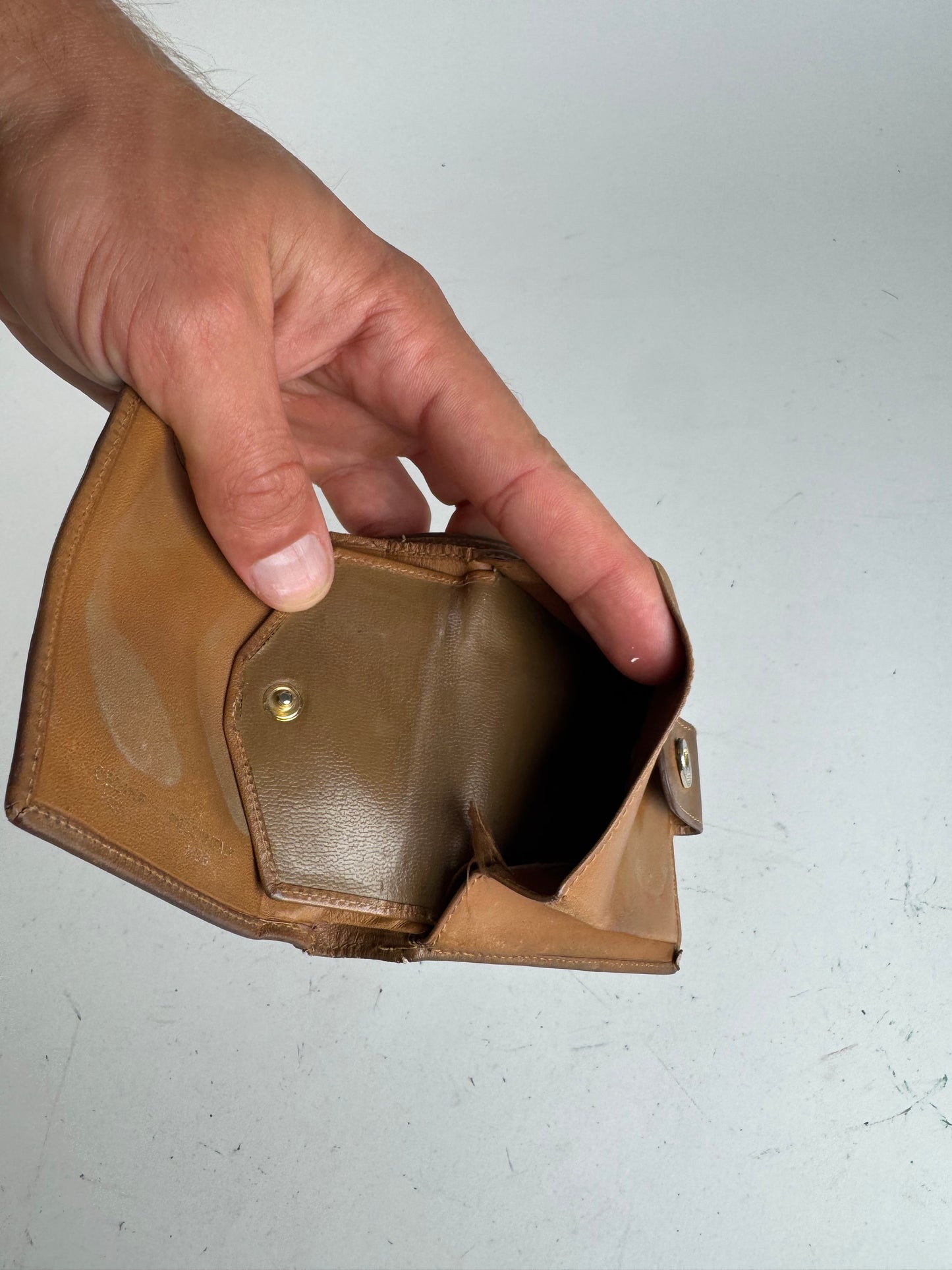 Vintage Celine Triomphe Monogram leather wallet brown