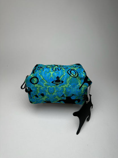 Vintage Vivienne Westwood Canvas Clutch Blue Green Black