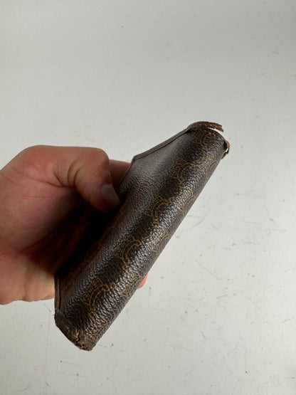 Vintage Celine Triomphe Monogram leather wallet brown