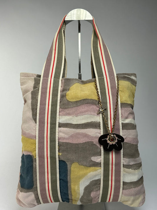Vintage Marni Canvas Stripe Tote c. Mid-2000s Multicolor