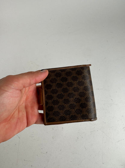 Vintage Celine Triomphe Monogram leather wallet brown