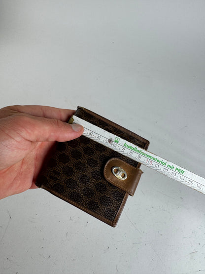 Vintage Celine Triomphe Monogram leather wallet brown