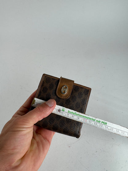 Vintage Celine Triomphe Monogram leather wallet brown