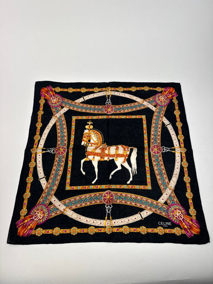 Vintage Celine Baroque scarf gold black