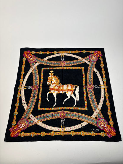 Vintage Celine Baroque scarf gold black